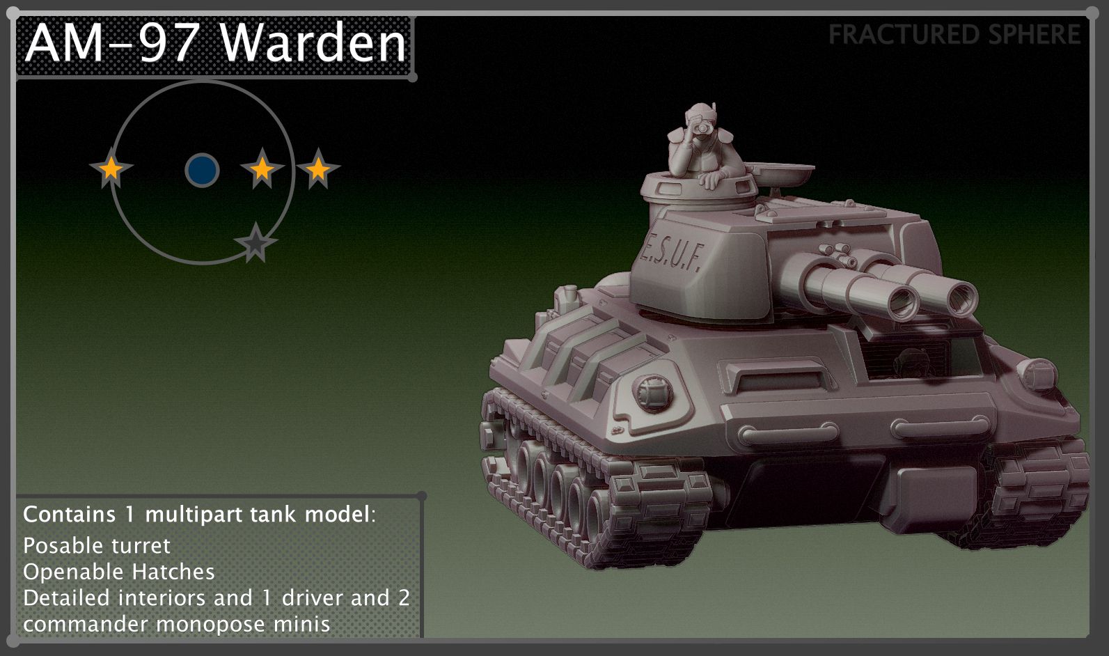 Fractured Sphere - E.S.U.F. AM-97 Warden Battle Tank
